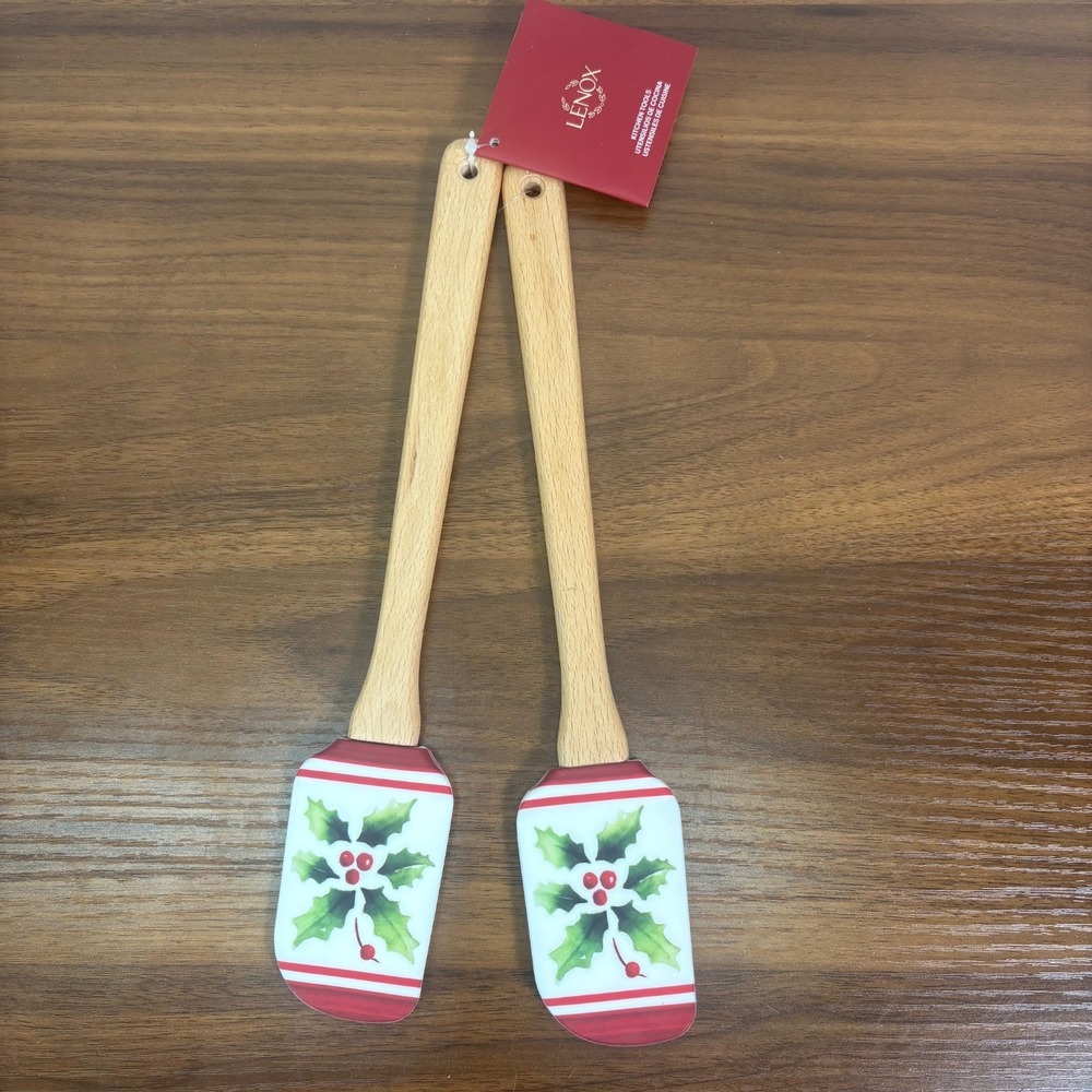 Lenox Christmas Holiday Hand-Paint Stripe Spatulas New With Tags Lot of 2